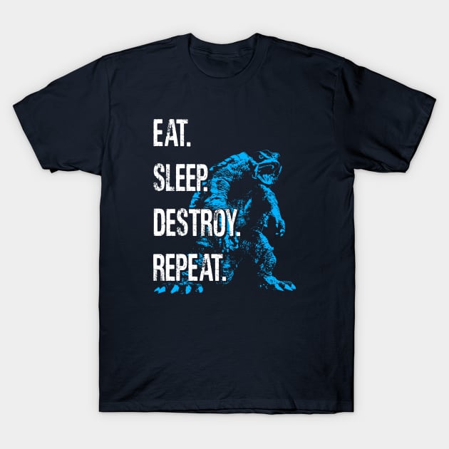 GAMERA '96 - Eat Sleep Destroy Repeat T-Shirt by ROBZILLA